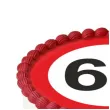 dekoracja na 60 urodziny oplatek na tort traffic birthday zestaw 1 8 szt 20 cm