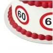 dekoracja na 60 urodziny oplatek na tort traffic birthday zestaw 1 8 szt 20 cm