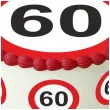 dekoracja na 60 urodziny oplatek na tort traffic birthday zestaw 1 8 szt 20 cm