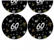 dekoracja na 60 urodziny papierowe podkladki pod kubki 60 glamour czarne 12 szt