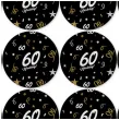 dekoracja na 60 urodziny papierowe podkladki pod kubki 60 glamour czarne 12 szt