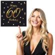 dekoracja na 60 urodziny serwetki happy birthday 60 czarno zloty godan 33 cm 20 szt