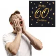 dekoracja na 60 urodziny serwetki happy birthday 60 czarno zloty godan 33 cm 20 szt