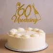 dekoracja na 60 urodziny topper papierowy szampanskie urodziny zloty brokat 15 x 19 cm