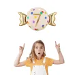 dekoracja na 7 urodziny balon foliowy cukierek do girland kremowo zloty 30 shp