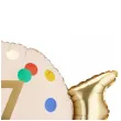 dekoracja na 7 urodziny balon foliowy cukierek do girland kremowo zloty 30 shp