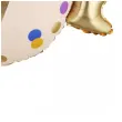 dekoracja na 7 urodziny balon foliowy cukierek do girland kremowo zloty 30 shp