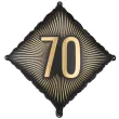 dekoracja na 70 urodziny balon foliowy glamour czarno zloty matowy do girland 20 sqr