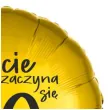 dekoracja na 70 urodziny balon foliowy zycie zaczyna sie po 70 zloty 18 rnd