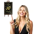 dekoracja na 70 urodziny drewniana tablica powitalna glamour zloto czarna powitanie gosci