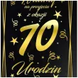 dekoracja na 70 urodziny drewniana tablica powitalna glamour zloto czarna powitanie gosci