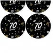 dekoracja na 70 urodziny papierowe podkladki pod kubki 70 glamour czarne 12 szt