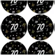 dekoracja na 70 urodziny papierowe podkladki pod kubki 70 glamour czarne 12 szt