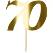 dekoracja na 70 urodziny topper papierowy liczba 70 zloty metallic 18 cm