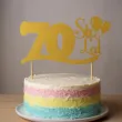 dekoracja na 70 urodziny topper papierowy sto lat zloty 17 cm