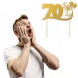 dekoracja na 70 urodziny topper papierowy sto lat zloty 17 cm