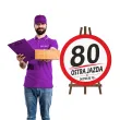 dekoracja na 80 urodziny kierowcy tablica powitalna traffic ostra jazda zaczyna sie po 80