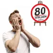 dekoracja na 80 urodziny kierowcy tablica powitalna traffic ostra jazda zaczyna sie po 80