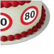 dekoracja na 80 urodziny oplatek na tort traffic birthday zestaw 1 8 szt 20 cm