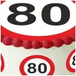 dekoracja na 80 urodziny oplatek na tort traffic birthday zestaw 1 8 szt 20 cm