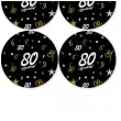 dekoracja na 80 urodziny papierowe podkladki pod kubki 80 glamour czarne 12 szt