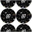 dekoracja na 80 urodziny papierowe podkladki pod kubki 80 glamour czarne 12 szt