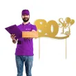 dekoracja na 80 urodziny topper papierowy liczba 80 zloty 17 cm