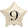 dekoracja na 9 19 29 39 49 59 69 79 89 urodziny balon foliowy gwiazda cyfra 9 kremowy 18 dgt