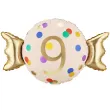 dekoracja na 9 urodziny balon foliowy cukierek do girland kremowo zloty 30 shp