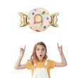 dekoracja na 9 urodziny balon foliowy cukierek do girland kremowo zloty 30 shp
