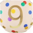 dekoracja na 9 urodziny balon foliowy cukierek do girland kremowo zloty 30 shp