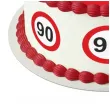 dekoracja na 90 urodziny oplatek na tort traffic birthday zestaw 1 8 szt 20 cm