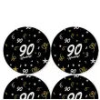 dekoracja na 90 urodziny papierowe podkladki pod kubki 90 glamour czarne 12 szt
