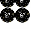 dekoracja na 90 urodziny papierowe podkladki pod kubki 90 glamour czarne 12 szt