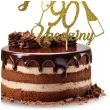 dekoracja na 90 urodziny topper papierowy szampanskie urodziny zloty brokat 15 x 19 cm