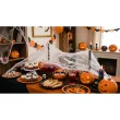 dekoracja na andrzejki sztuczna pajeczyna i 2 pajaki nylonowa halloween ozdoba biala 60 g