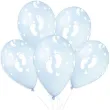 dekoracja na baby shower boy chrzest chlopca balony stopki blekitne 13 50 szt
