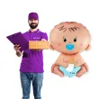 dekoracja na baby shower dla chlopca roczek balon foliowy bobas chlopiec 14 shp