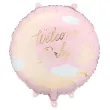 dekoracja na baby shower girl balon foliowy welcome baby rozowy jasny 18 rnd