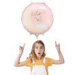 dekoracja na baby shower girl balon foliowy welcome baby rozowy jasny 18 rnd