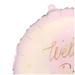 dekoracja na baby shower girl balon foliowy welcome baby rozowy jasny 18 rnd