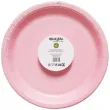 dekoracja na baby shower urodziny dziewczynki talerzyki papierowe monokolor rozowe 18 cm x8