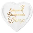 dekoracja na bierzmowanie balon foliowy sakrament golebica personalizacja bialy 18 hrt