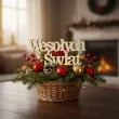 dekoracja na boze narodzenie swieta scrapki drewniane napis wesolych swiat decoupage 10 cm