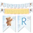 dekoracja na chrzest swiety chlopca baner girlanda niebieski mis personalizacja imie dziecka