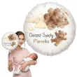 dekoracja na chrzest swiety chlopca dziewczynki personalizowany balon foliowy bezowy mis 18 rnd