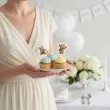 dekoracja na chrzest swiety chlopca dziewczynki pikery na muffinki bezowy mis szpilki x6