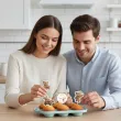 dekoracja na chrzest swiety chlopca dziewczynki pikery na muffinki bezowy mis szpilki x6