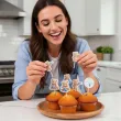 dekoracja na chrzest swiety chlopca pikery na muffinki niebieski mis szpilki na babeczki 6 szt