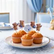dekoracja na chrzest swiety chlopca pikery na muffinki niebieski mis szpilki na babeczki 6 szt